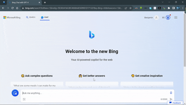 SwiftKey Integration with Bing Chat