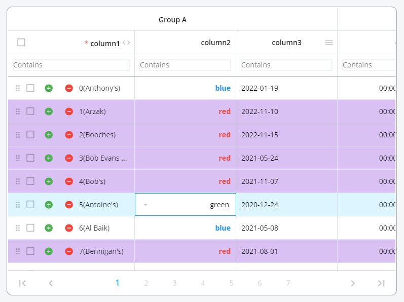 DataGrid functionality illustrated with pluto_grid