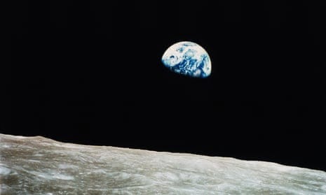 Earthrise from lunar orbit