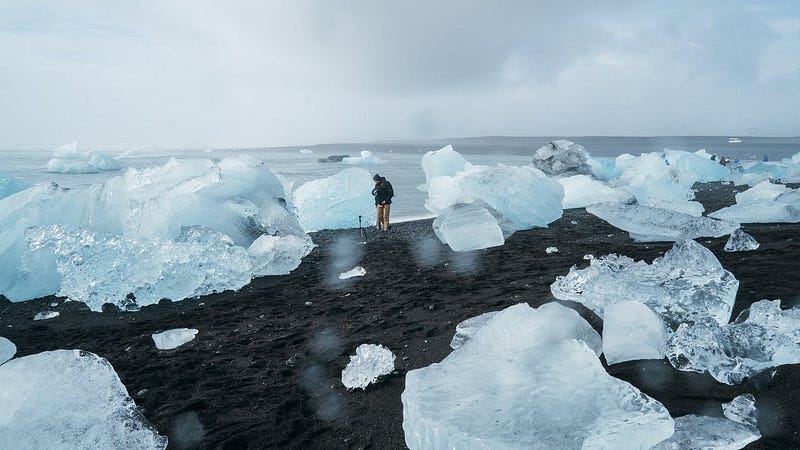 Image depicting melting polar ice caps