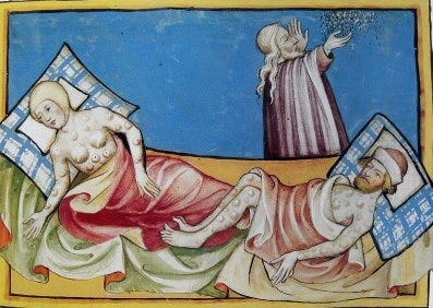 Illustration of the Black Death's impact on society