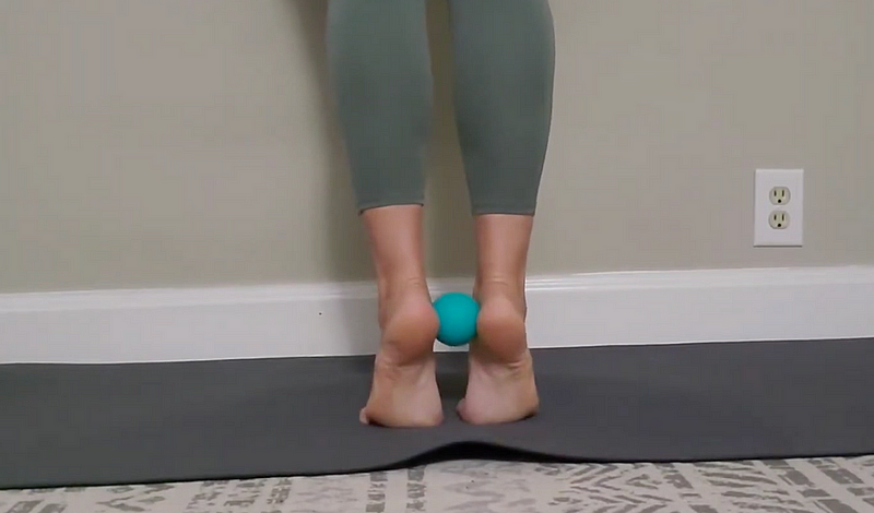 Ball Squeeze Calf Raise Exercise Demonstration