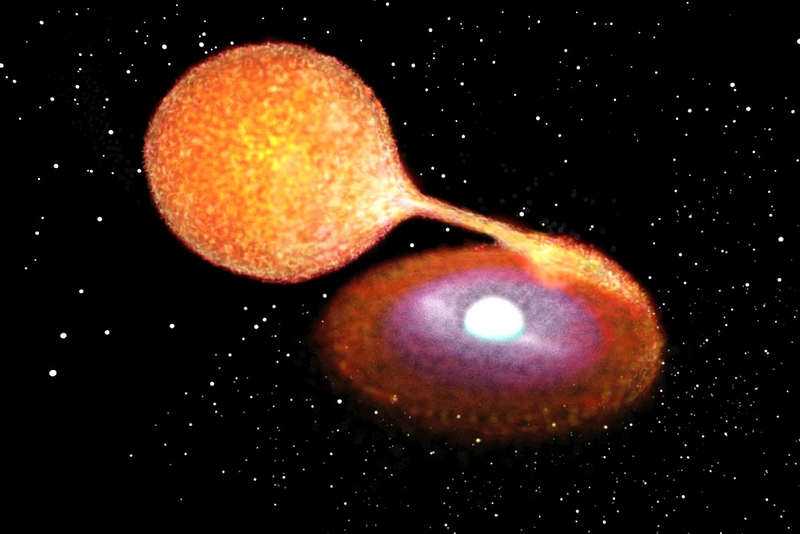 Illustration of a binary star system