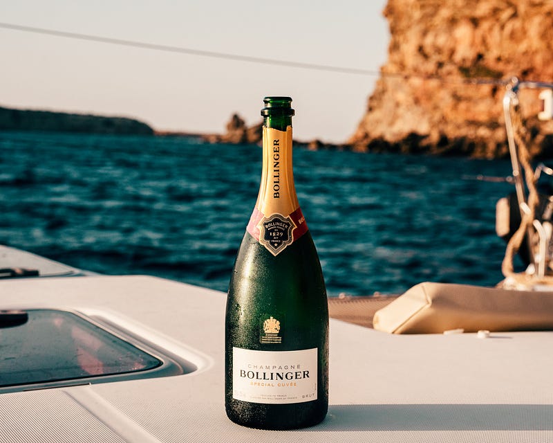 An elegant glass of Champagne on a festive table