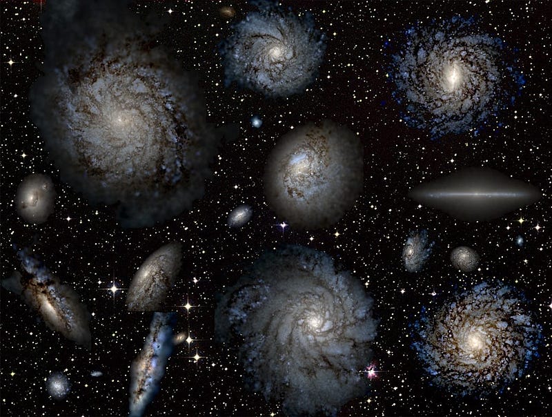 Artistic representation of simulated galaxies