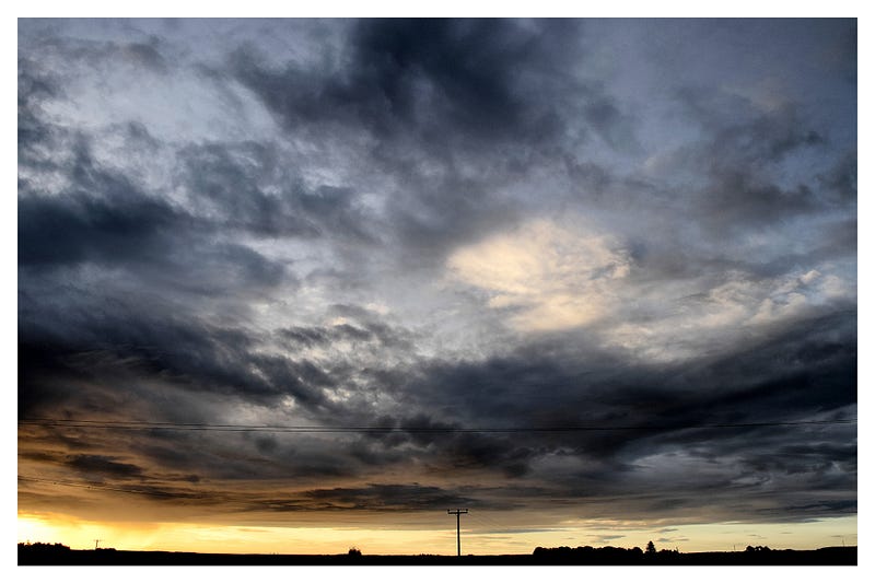 Dramatic cloud formations in daylight