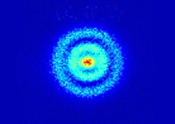 Artistic representation of a hydrogen atom's electron cloud