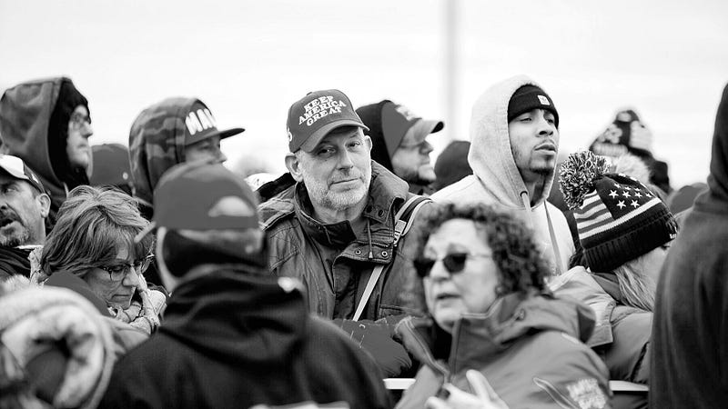 Enthusiastic Trump supporters at a rally in Wildwood, NJ.