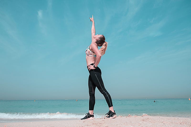 Woman celebrating after exercise