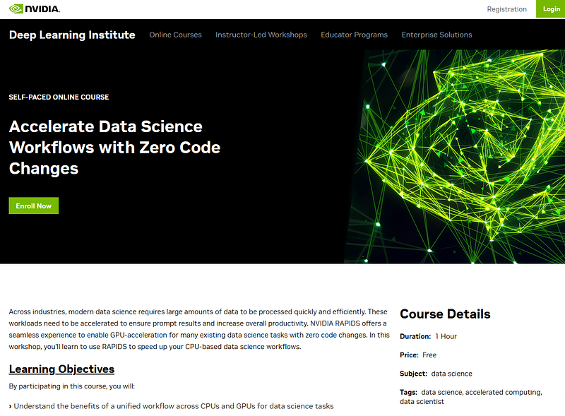 Accelerate Data Science Workflows Course Overview