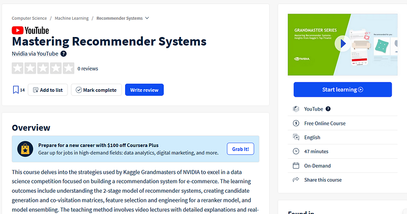 Mastering Recommender Systems Course Overview