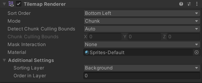 Example settings for Tilemap Renderer