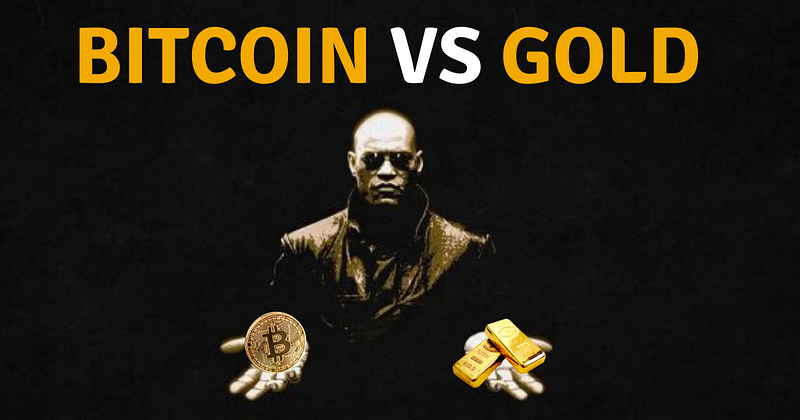 Conceptual image of Bitcoin and Gold comparison