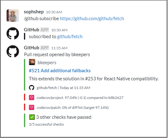 GitHub integration for project updates