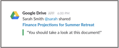 Google Drive integration in Slack