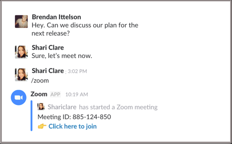 Zoom integration for meetings