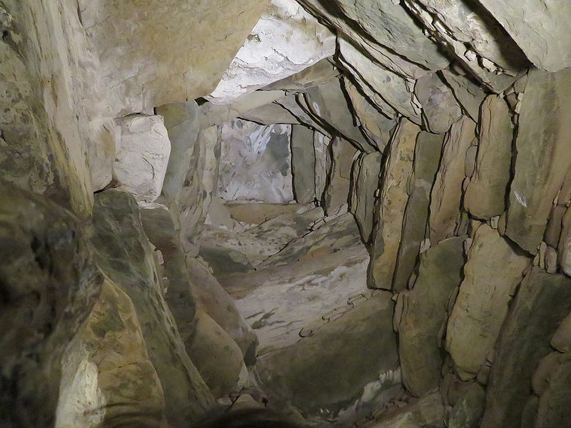 Corbelled ceiling of Newgrange passage tomb