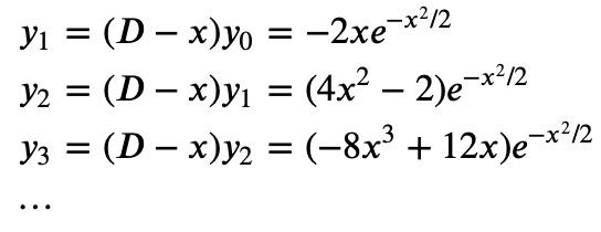 Derivation of all Hermite functions from one solution