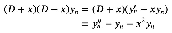 Interaction of operators in Hermite functions