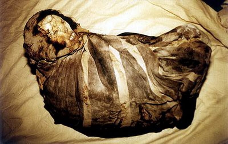 The preserved remains of Juanita, the Inca girl.