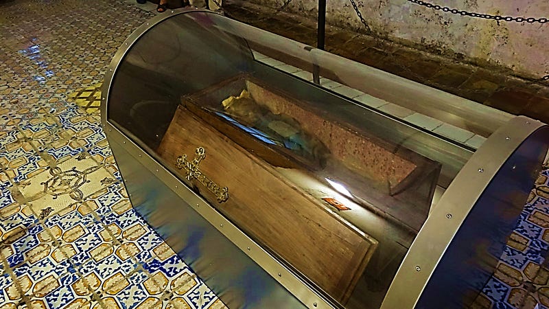 Rosalia Lombardo in her hermetically sealed coffin.