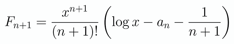 Expression for F_(n+1)(x)