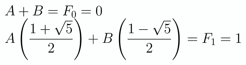 Simultaneous Equations from Fibonacci Sequence