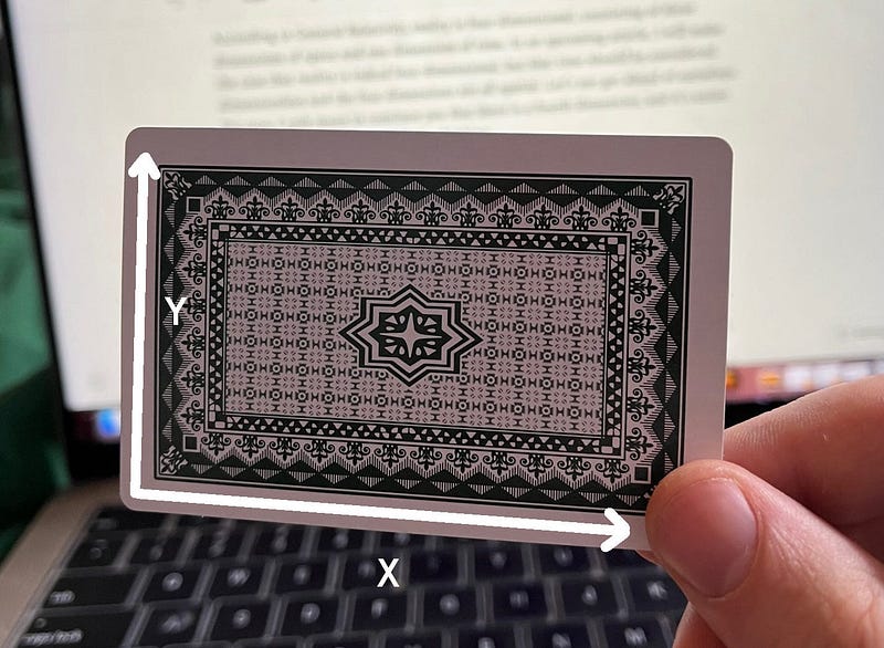 A two-dimensional universe represented by a playing card