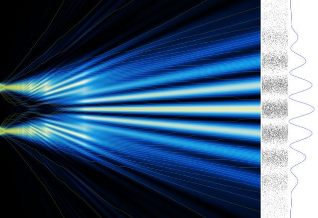 Image depicting particle impacts in the double-slit experiment