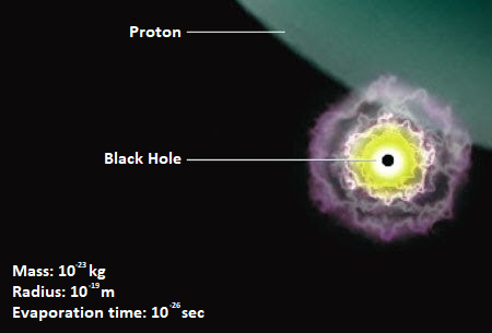 Comparison of a proton and a quantum black hole