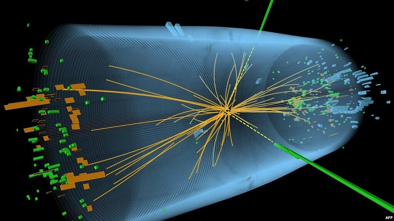 Depiction of particle collisions