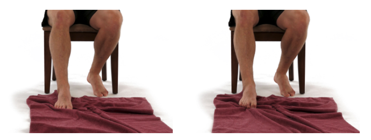 Demonstration of Toe Scrunches with Towel