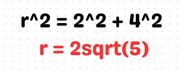 Area formula for a semi-circle