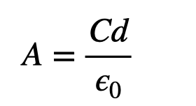 Physical dimensions of a capacitor