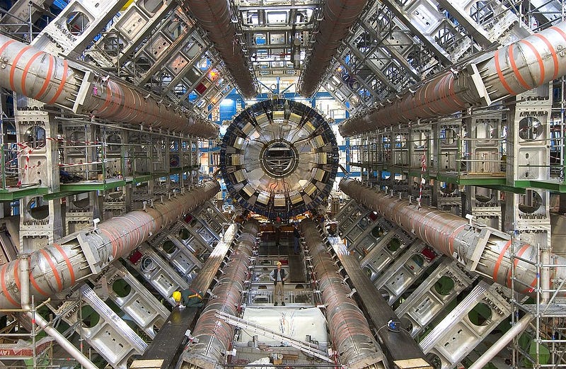 The ATLAS detector surrounding the LHC