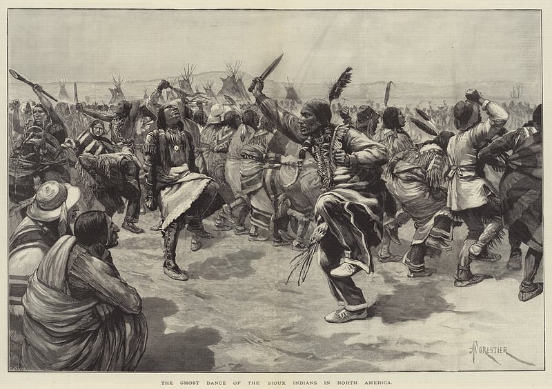 A depiction of the Ghost Dance.